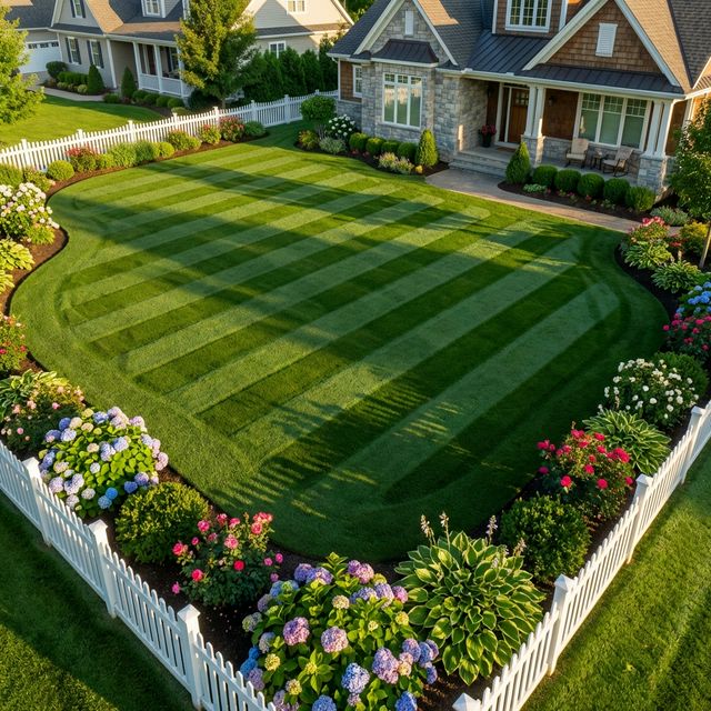 Perfect striped lawn
